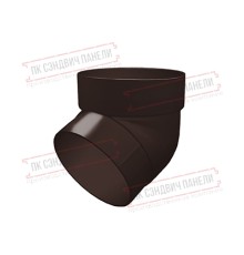 Колено трубы 67 град. ПВХ шоколадное RAL 8017