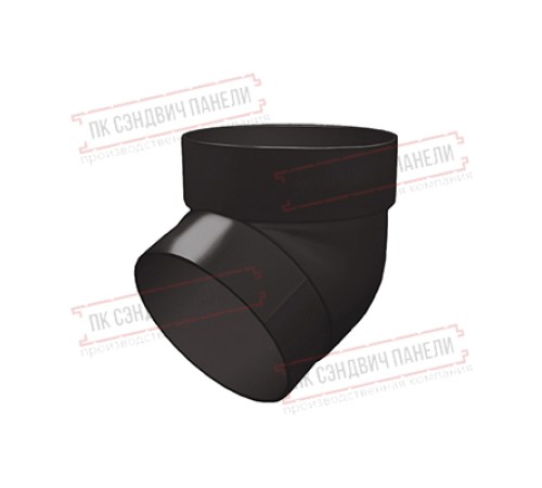 Колено трубы 67 град. ПВХ коричневое RR 32