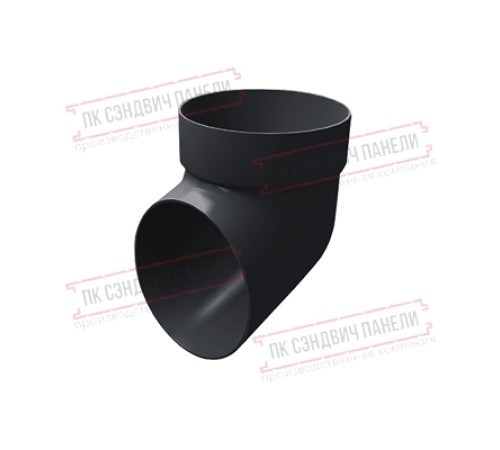 Колено сливное ПВХ графит RAL 7024