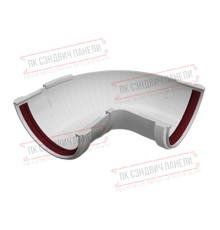 Угол желоба составной 90-150 град. ПВХ белый
