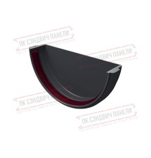 Заглушка желоба универсальная ПВХ графит RAL 7024