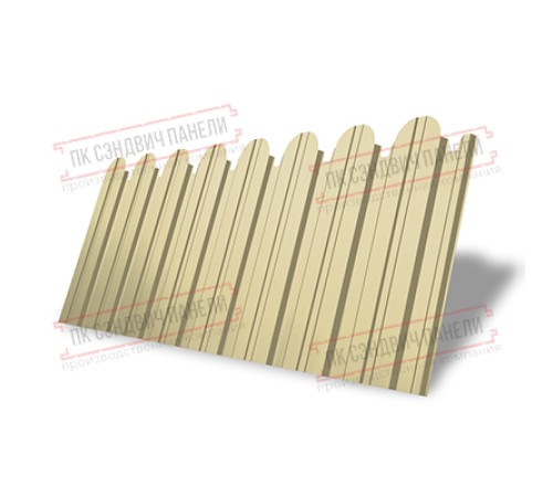 Профнастил фигурный С10 - 0,45 Окрас - А, ПЭ- с пленкой RAL 1014 слоновая кость.