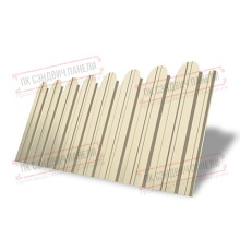 Профнастил фигурный С10 - 0,45 Окрас - А, ПЭ- с пленкой RAL 1015 светлая слоновая кость.