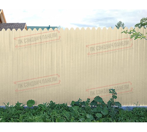 Профнастил фигурный С10 - 0,45 Окрас - Б, RAL 1015 светлая слоновая кость.