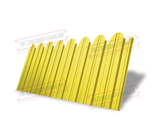 Профнастил фигурный С10 - 0,45 Окрас - Б, RAL 1018 цинково-желтый.
