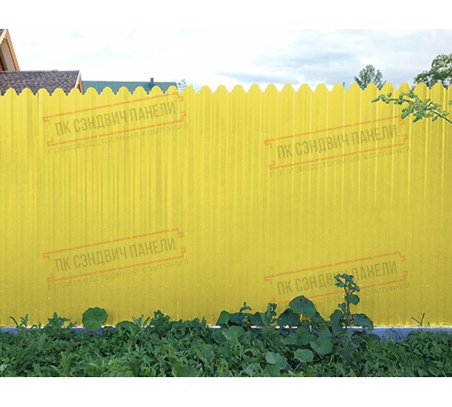 Профнастил фигурный С10 - 0,45 Окрас - Б, RAL 1018 цинково-желтый.