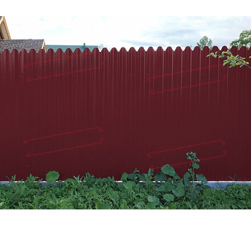 Профнастил фигурный С10 - 0,4 Окрас - Б, с пленкой RAL 3005.