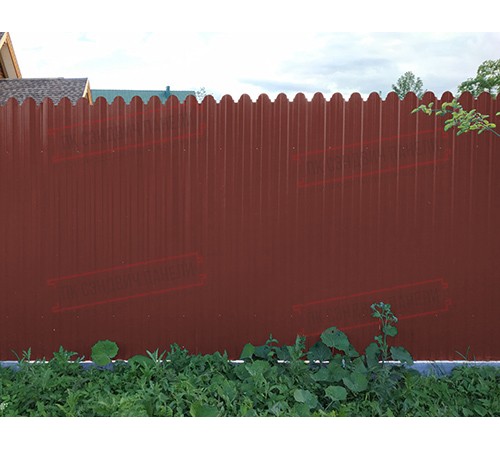 Профнастил фигурный С10 - 0,45 Окрас - Б, RAL 3009 оксидно-красный.