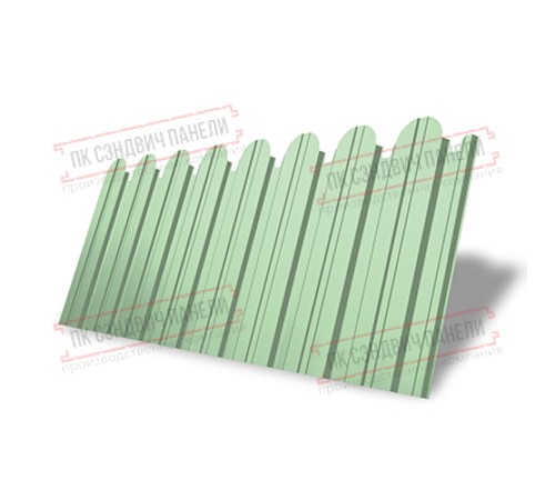 Профнастил фигурный С10 - 0,45 Окрас - Б, с пленкой RAL 6019.