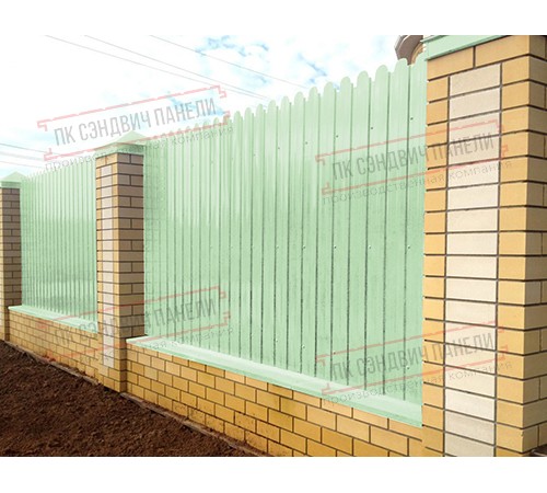 Профнастил фигурный С10 - 0,45 Окрас - А, ПЭ- с пленкой RAL 6019.