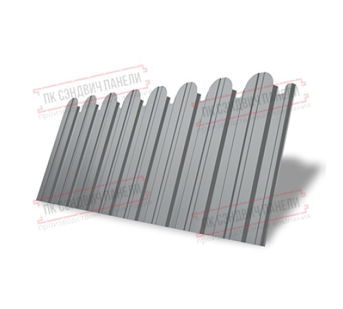 Профнастил фигурный С10 - 0,45 Окрас - А, Drap с пленкой RAL 7004 сигнальный серый.