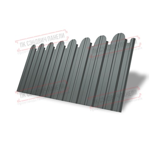 Профнастил фигурный С10 - 0,45 Окрас - Б, RAL 7005 мышино-серый.