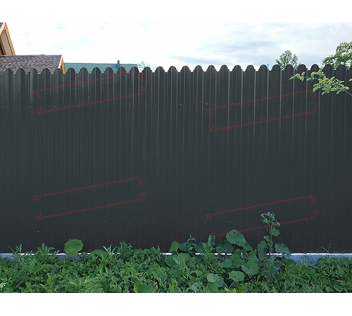 Профнастил фигурный С10 - 0,5 Окрас - Б, Satin RAL 7016 антрацитово-серый.