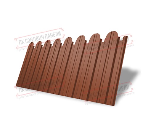 Профнастил фигурный С10 - 0,5 Окрас - А, Atlas RAL 8004 терракота.