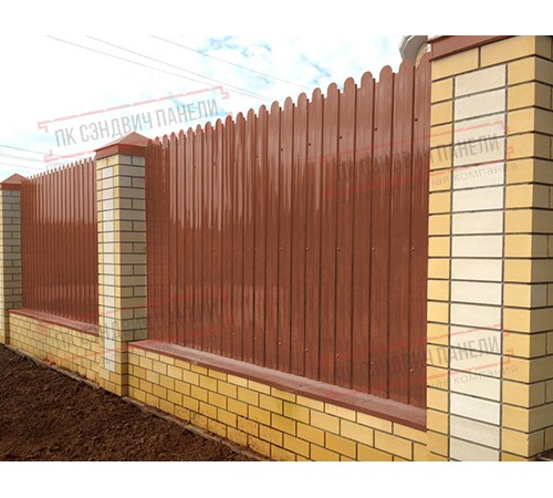 Профнастил фигурный С10 - 0,5 Окрас - А, Atlas RAL 8004 терракота.