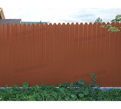 Профнастил фигурный С10 - 0,45 Окрас - Б, RAL 8004 терракота.