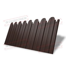 Профнастил фигурный С10 - 0,4 Окрас - Двухсторонний ПЭ с пленкой RAL 8017 шоколад.