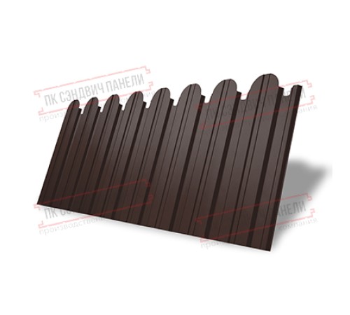 Профнастил фигурный С10 - 0,5 Окрас - А, Satin RAL 8017 шоколад.