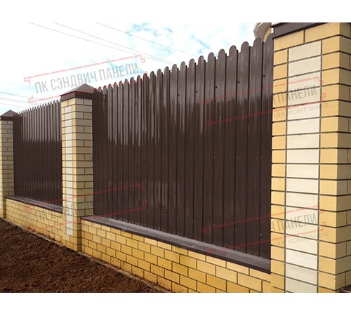 Профнастил фигурный С10 - 0,5 Окрас - А, Satin RAL 8017 шоколад.