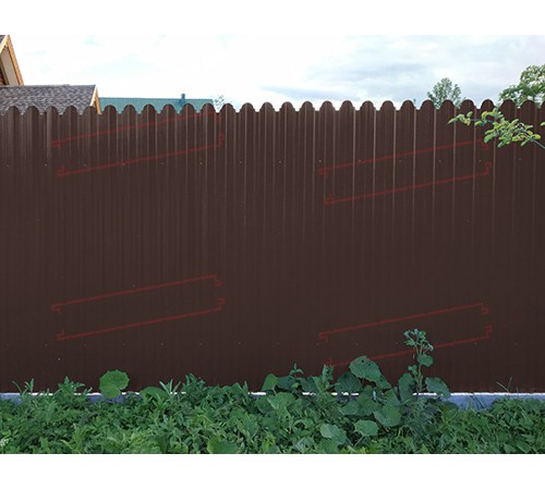 Профнастил фигурный С10 - 0,5 Окрас - Б, Quarzit lite RAL 8017 шоколад.