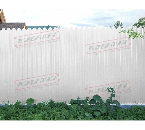 Профнастил фигурный С10 - 0,5 Окрас - Б, Satin с пленкой RAL 9003 сигнальный белый.