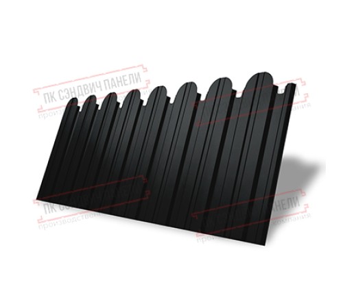 Профнастил фигурный С10 - 0,5 Окрас - Б, Quarzit lite RAL 9005 черный.