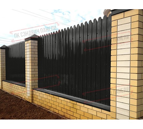 Профнастил фигурный С10 - 0,5 Окрас - А, Quarzit lite с пленкой RAL 9005 черный.