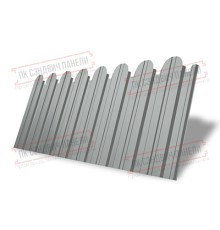 Профнастил фигурный С10 - 0,45 Окрас - А, ПЭ- с пленкой RAL 9006 бело-алюминиевый.