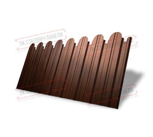 Профнастил фигурный С10 - 0,45 Окрас - Б, Print Elite Choco Wood.