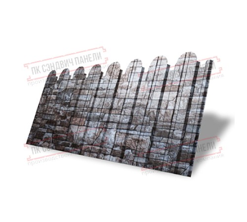 Профнастил фигурный С10 - 0,45 Окрас - А, Print Elite с пленкой Fine Stone.