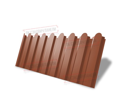 Профнастил фигурный С20 - 0,45 Окрас - А, Drap RAL 8004 терракота.