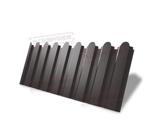 Профнастил фигурный С20 - 0,45 Окрас - А, ПЭ RR 32 темно-коричневый.