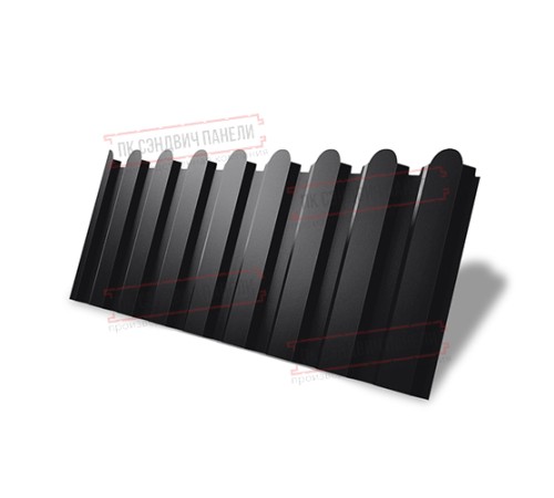 Профнастил фигурный С20 - 0,5 Окрас - А, Velur RAL 9005 черный.