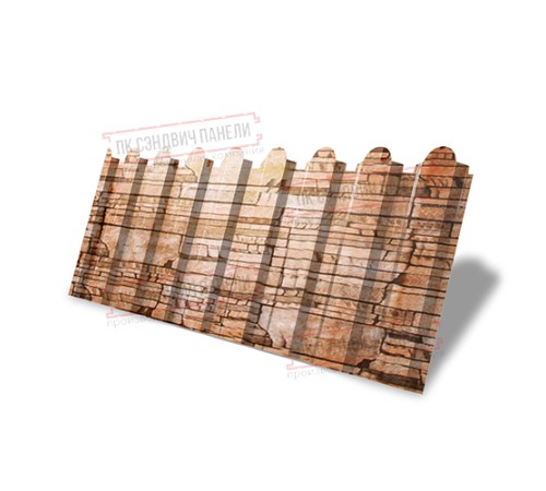 Профнастил фигурный С20 - 0,45 Окрас - Б, Print Elite с пленкой Sand Stone.