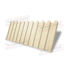 Профнастил фигурный C8 - 0,45 ПЭ с пленкой RAL 1015 светлая слоновая кость.