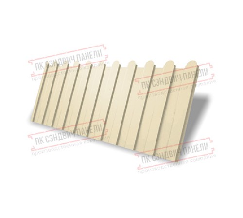 Профнастил фигурный C8 - 0,45 ПЭ с пленкой RAL 1015 светлая слоновая кость.