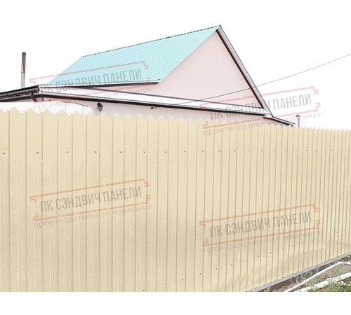 Профнастил фигурный C8 - 0,45 ПЭ с пленкой RAL 1015 светлая слоновая кость.