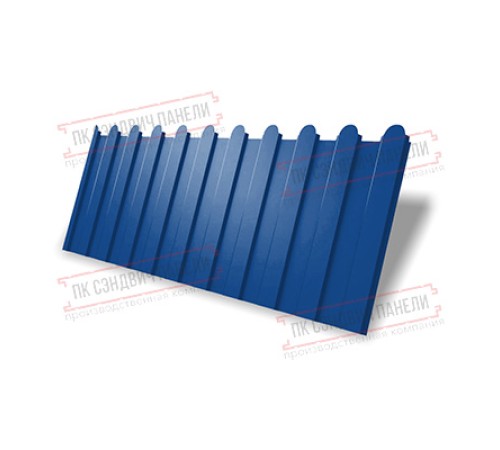 Профнастил фигурный C8 - 0,4 ПЭ RAL 5005 синий насыщенный.