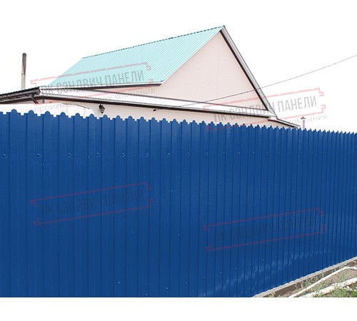 Профнастил фигурный C8 - 0,4 ПЭ RAL 5005 синий насыщенный.