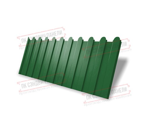 Профнастил фигурный C8 - 0,45 ПЭ с пленкой RAL 6002 лиственно-зеленый.