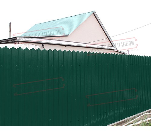 Профнастил фигурный C8 - 0,45 ПЭ-Двусторонний RAL 6005 зеленый мох.