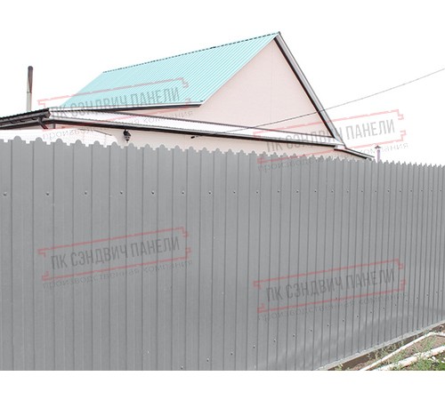Профнастил фигурный C8 - 0,45 ПЭ с пленкой RAL 7004 сигнальный серый.