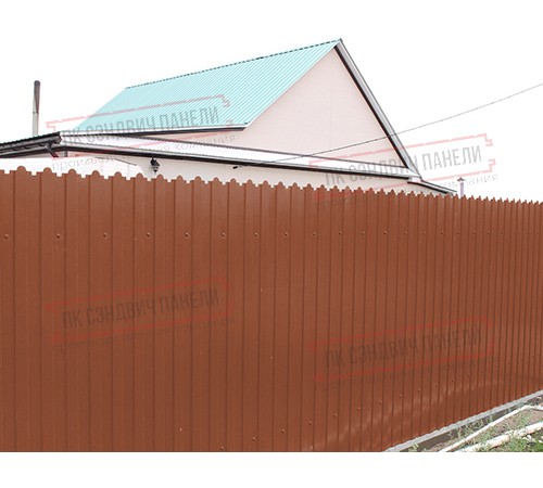 Профнастил фигурный C8 - 0,5 PurLite Matt RAL 8004 терракота.