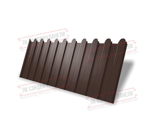 Профнастил фигурный C8 - 0,45 Drap RAL 8017 шоколад.