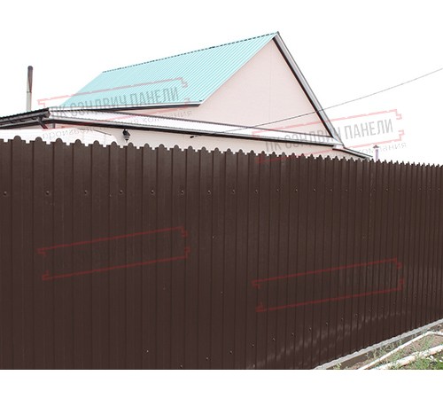 Профнастил фигурный C8 - 0,45 Drap RAL 8017 шоколад.