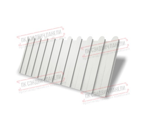 Профнастил фигурный C8 - 0,5 Satin RAL 9003 сигнальный белый.