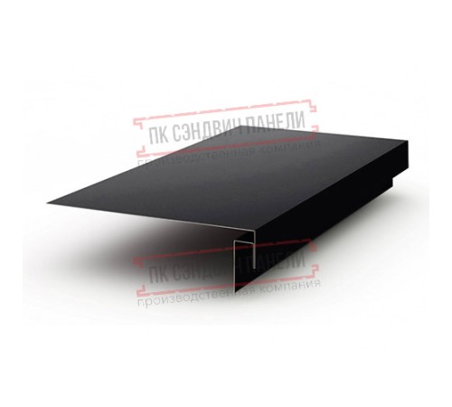 Планка карнизного свеса сложная 185х50х2000 PURMAN-9005-0.5