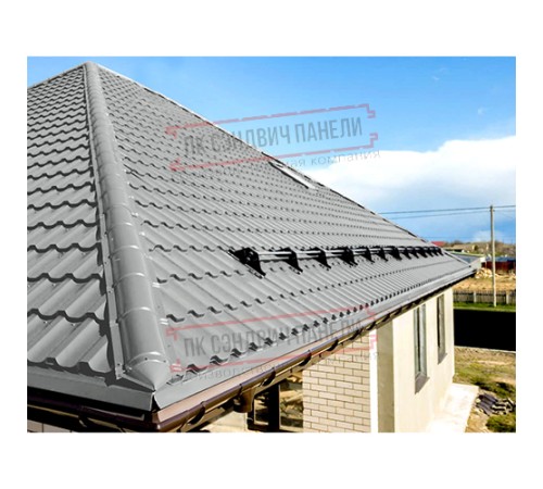 Планка конька круглого R110х2000 ПЭ-9006-0.5