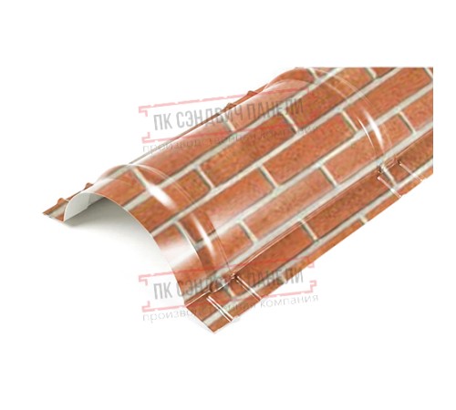 Планка конька круглого R110х2000 ECOSTEEL-Кирпич-0.5