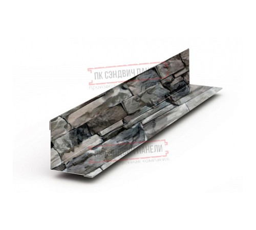 Планка угла внутреннего 115х115х2000 ECOSTEEL-БелыйКамень-0.5